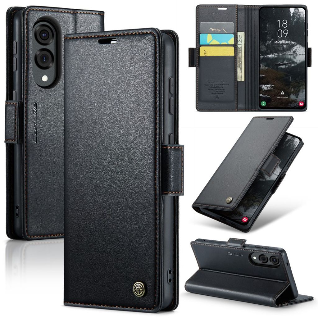 CASEME Samsung Galaxy S25 Edge fodral with stativ – svart