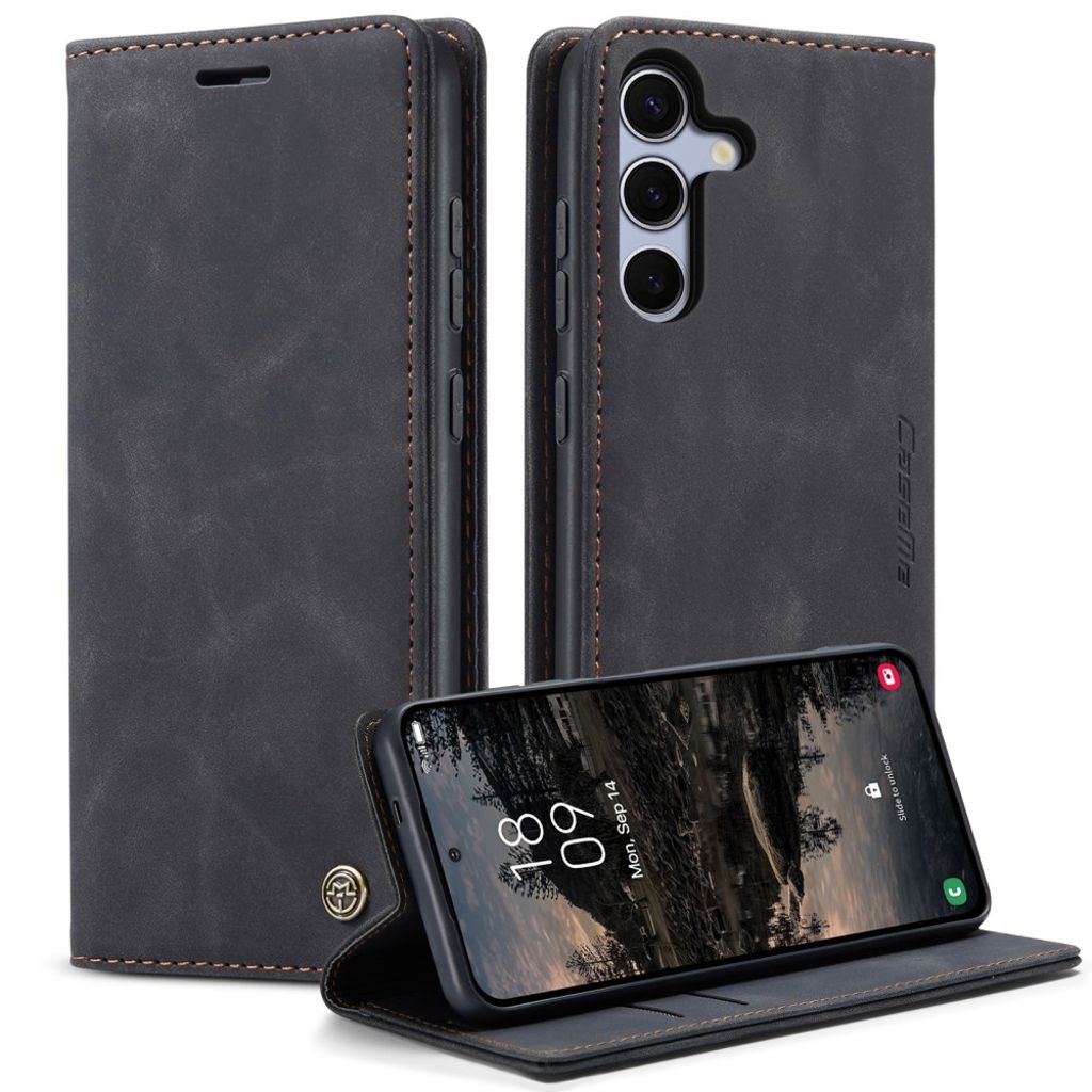 CASEME Samsung Galaxy S25 FE plånboksfodral with kortfack – svart