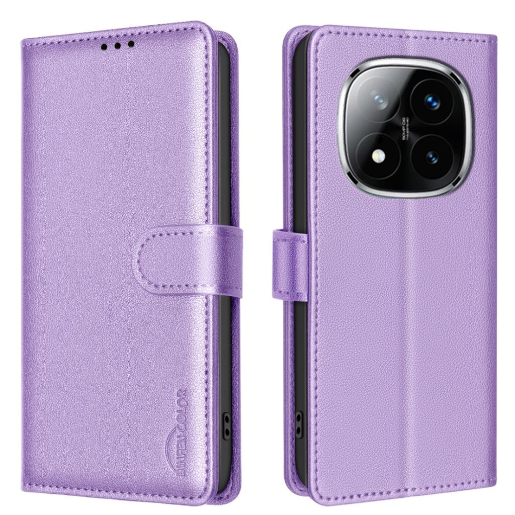 BINFEN COLOR Xiaomi Redmi Note 14 Pro / Pro+ 5G plånboksfodral – lila