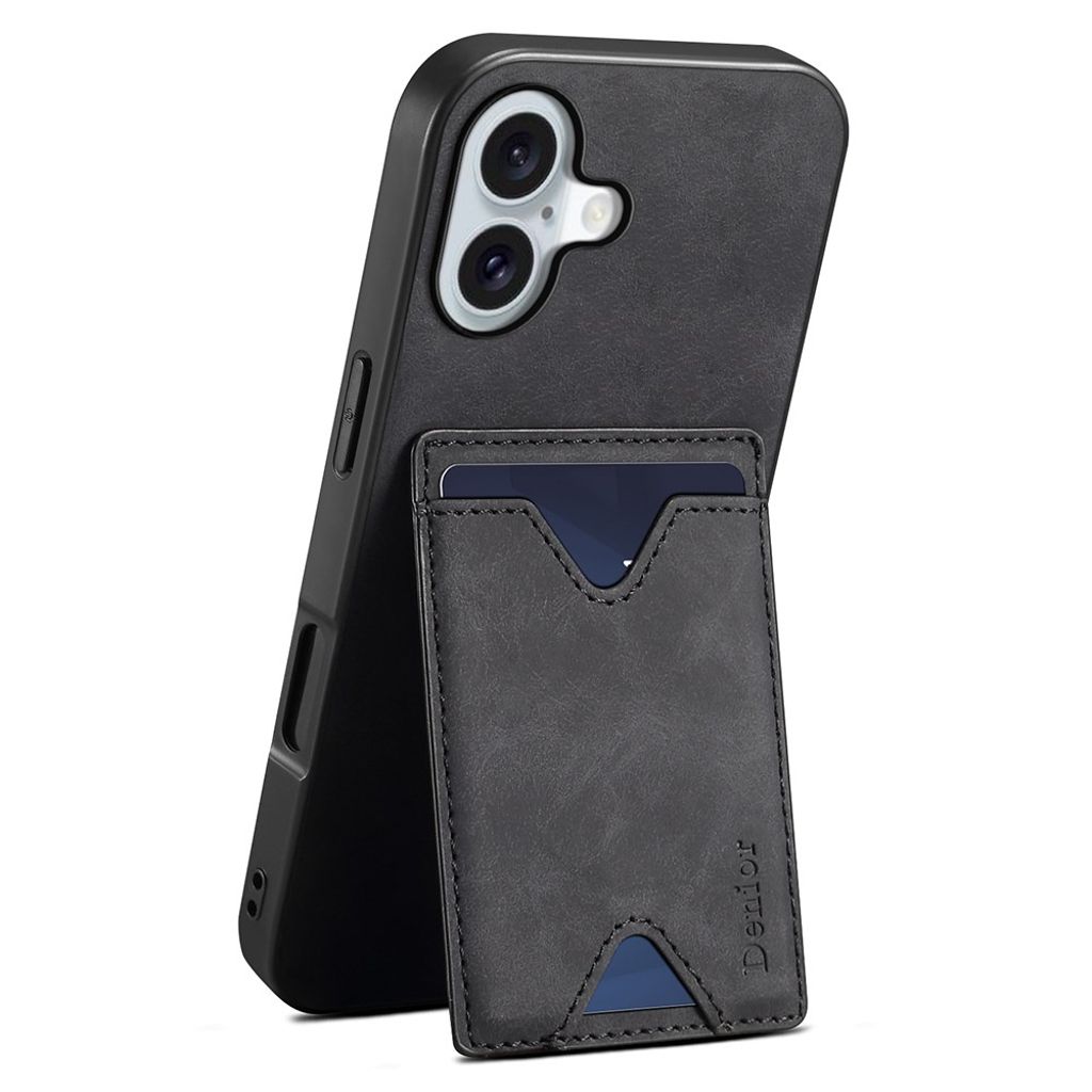 DENIOR iPhone 17 skal with stativ – svart