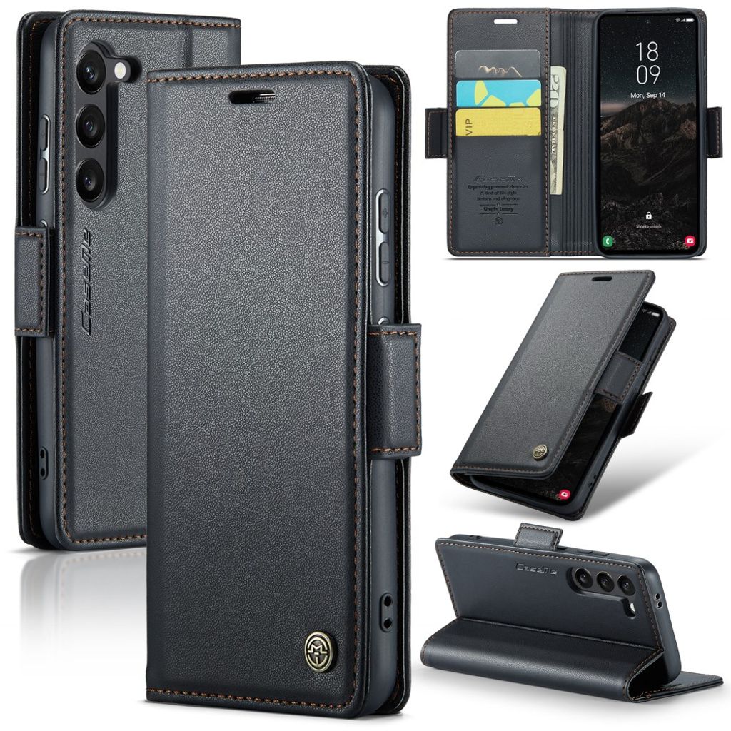 CASEME Samsung Galaxy S25 plånboksfodral – svart