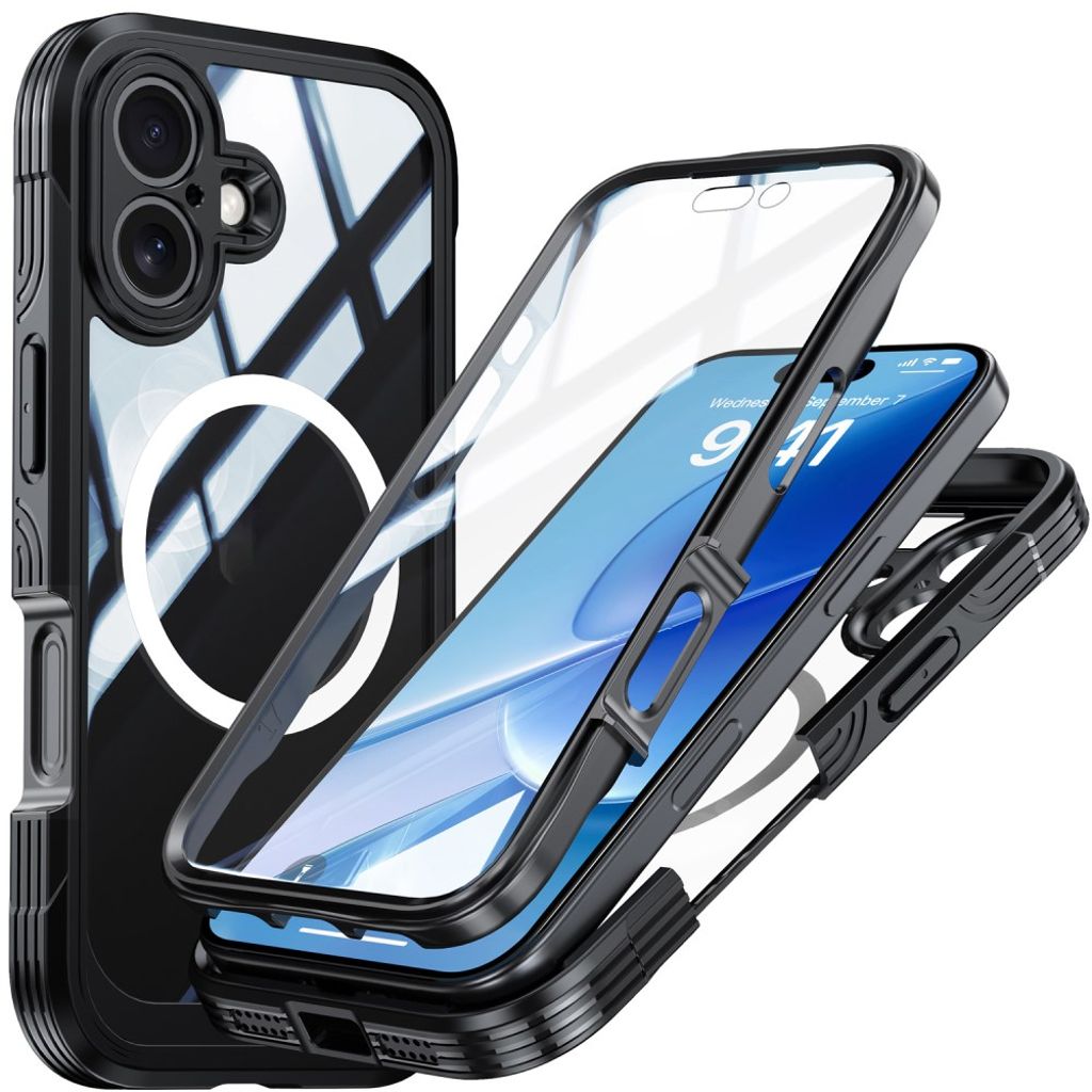 IPhone 17 skal + skärmskydd – svart