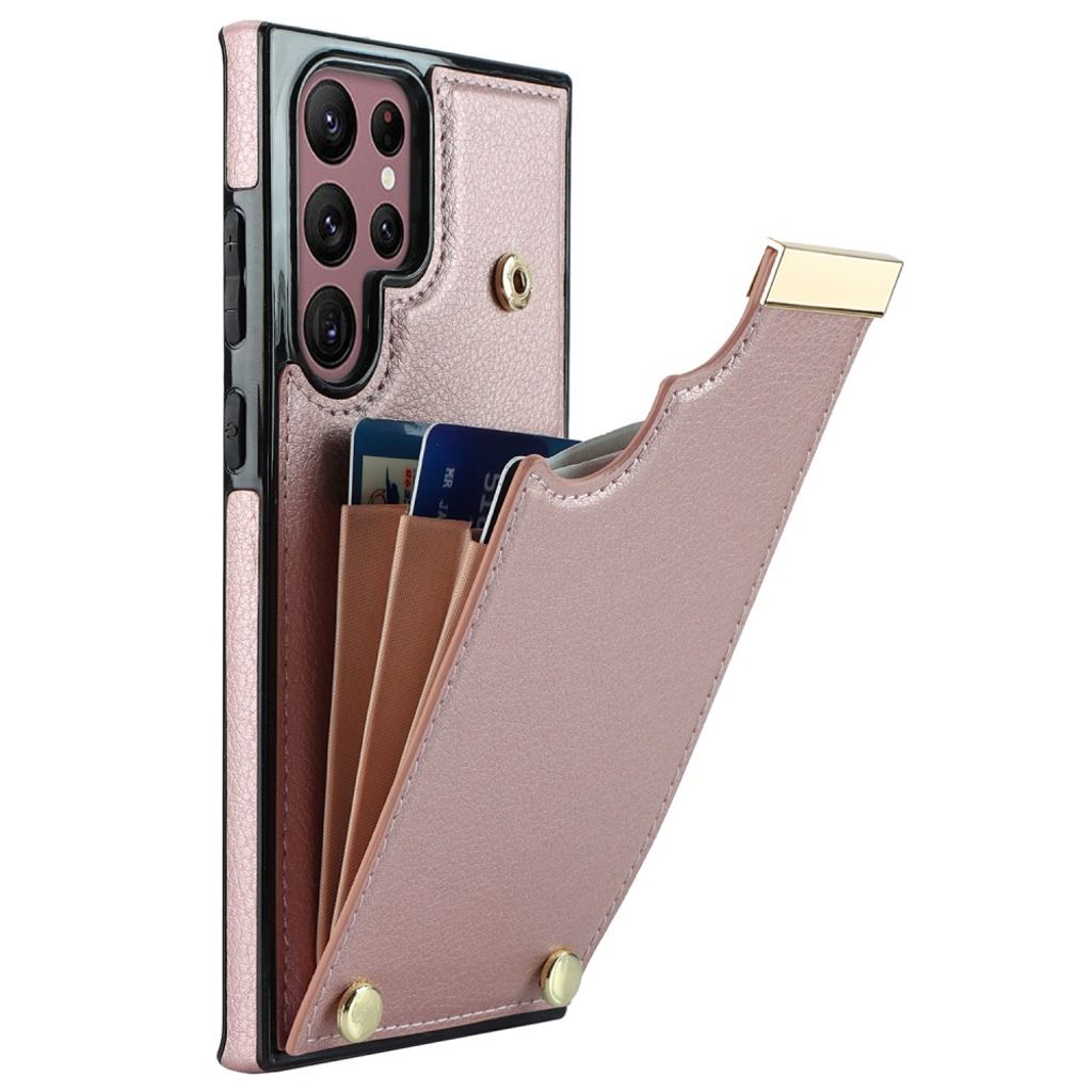Samsung Galaxy S26 Ultra skal with Card Holder – roséguld