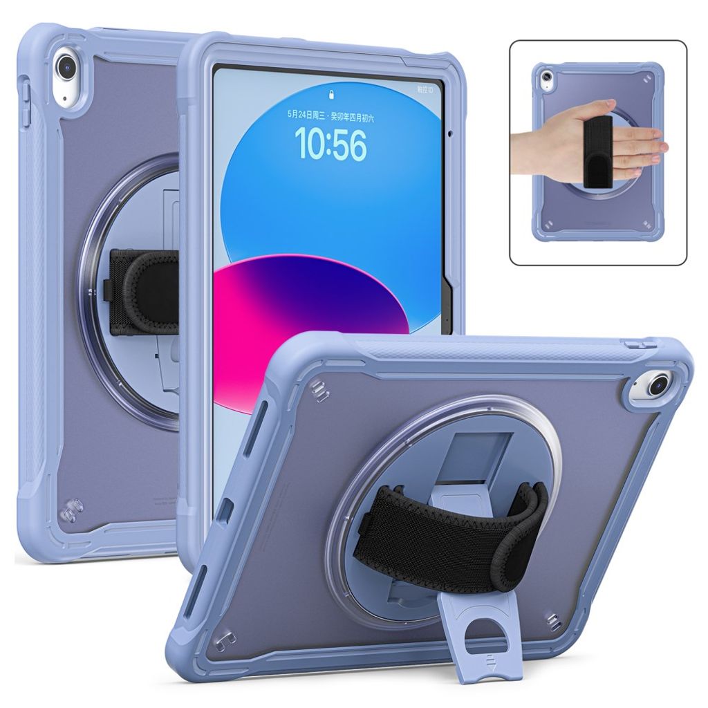iPad 10.9" 2022 / iPad 11" 2025 Case med stativ och hand grip - Purple