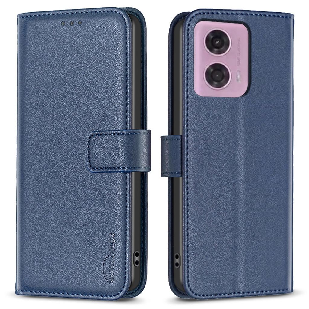 BINFEN COLOR Motorola Moto E14 / G04 / G04s / G24 4G fodral with Wallet – blå