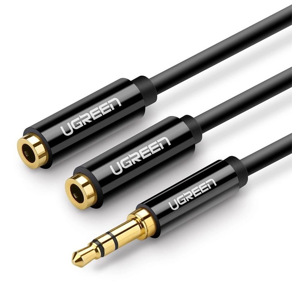 Ugreen 3.5 mm headphone splitter mini jack AUX, 25cm - Black