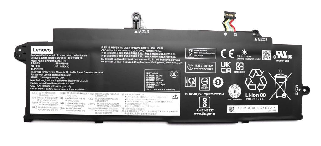 Lenovo Laptop Battery Internal, 4c 57Wh, Li-ion, LG