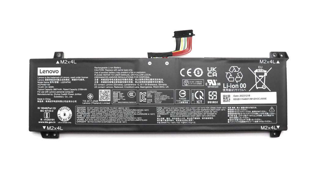 Lenovo Laptop Battery 4C 60Wh 15.44V L22X4PA0 CM/C
