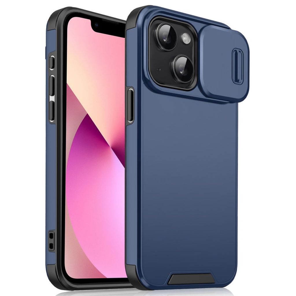 IPhone 13 mini skal with Slide Camera fodral – blå