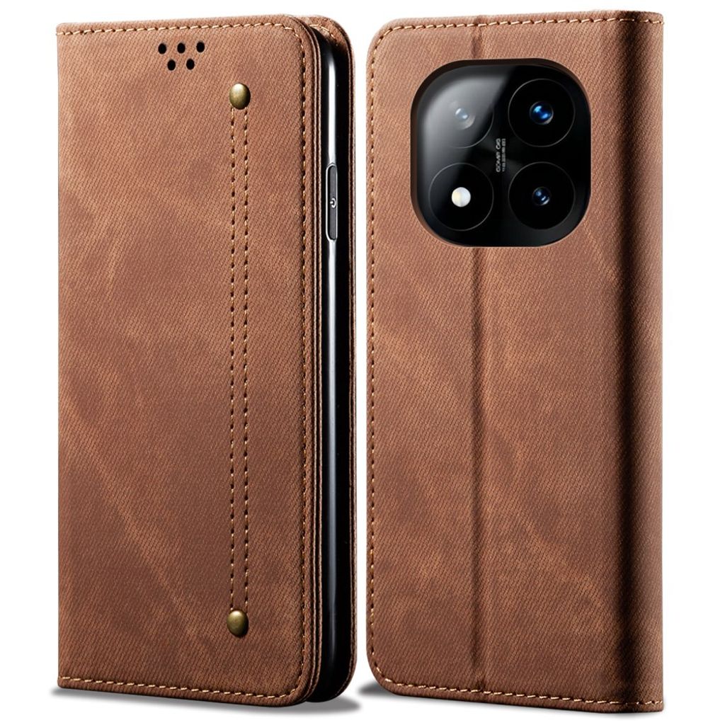 Xiaomi Redmi Note 14 Pro 5G Denim plånboksfodral – brun