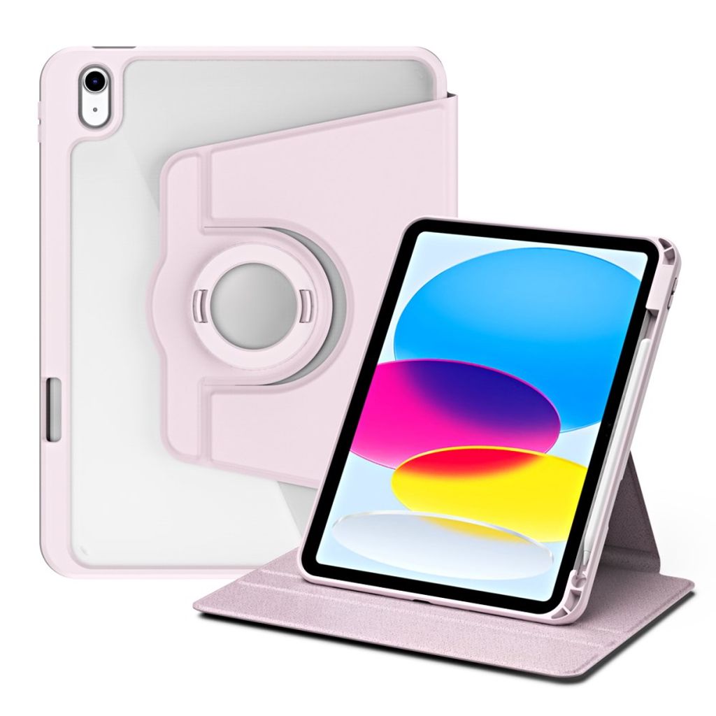 iPad 10.9" 2022 / iPad 11" 2025 Cover med roterbart stativ - Pink