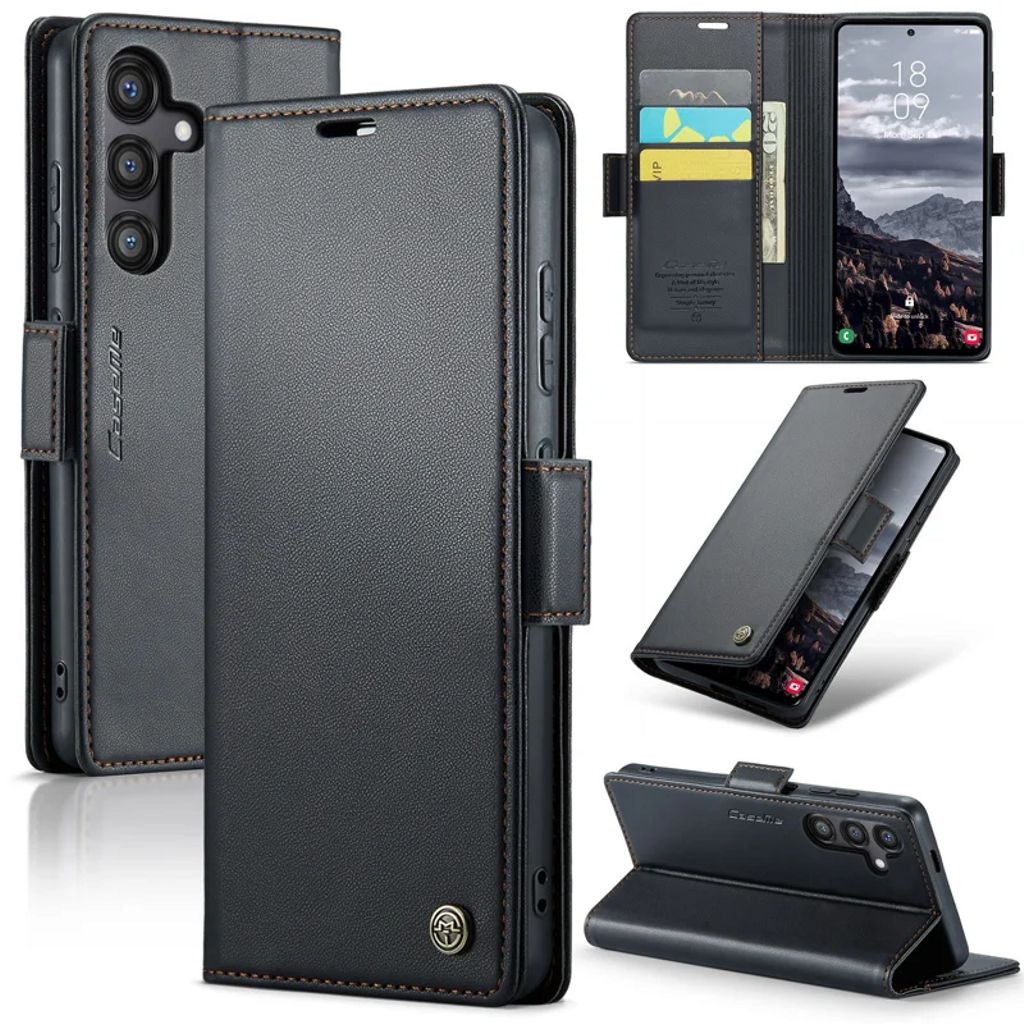 CASEME Samsung Galaxy S24 FE RFID blocking plånboksfodral – svart