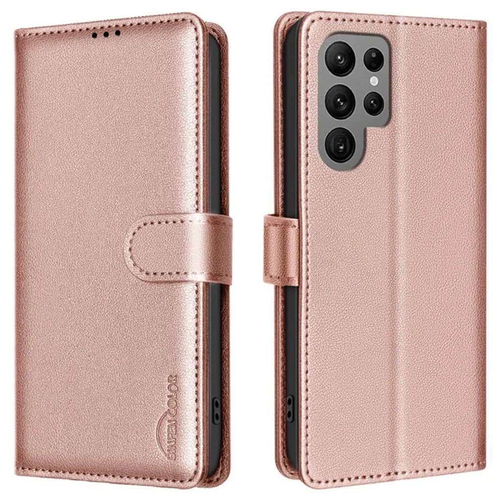 BINFEN COLOR Samsung Galaxy S25 Ultra plånboksfodral – roséguld