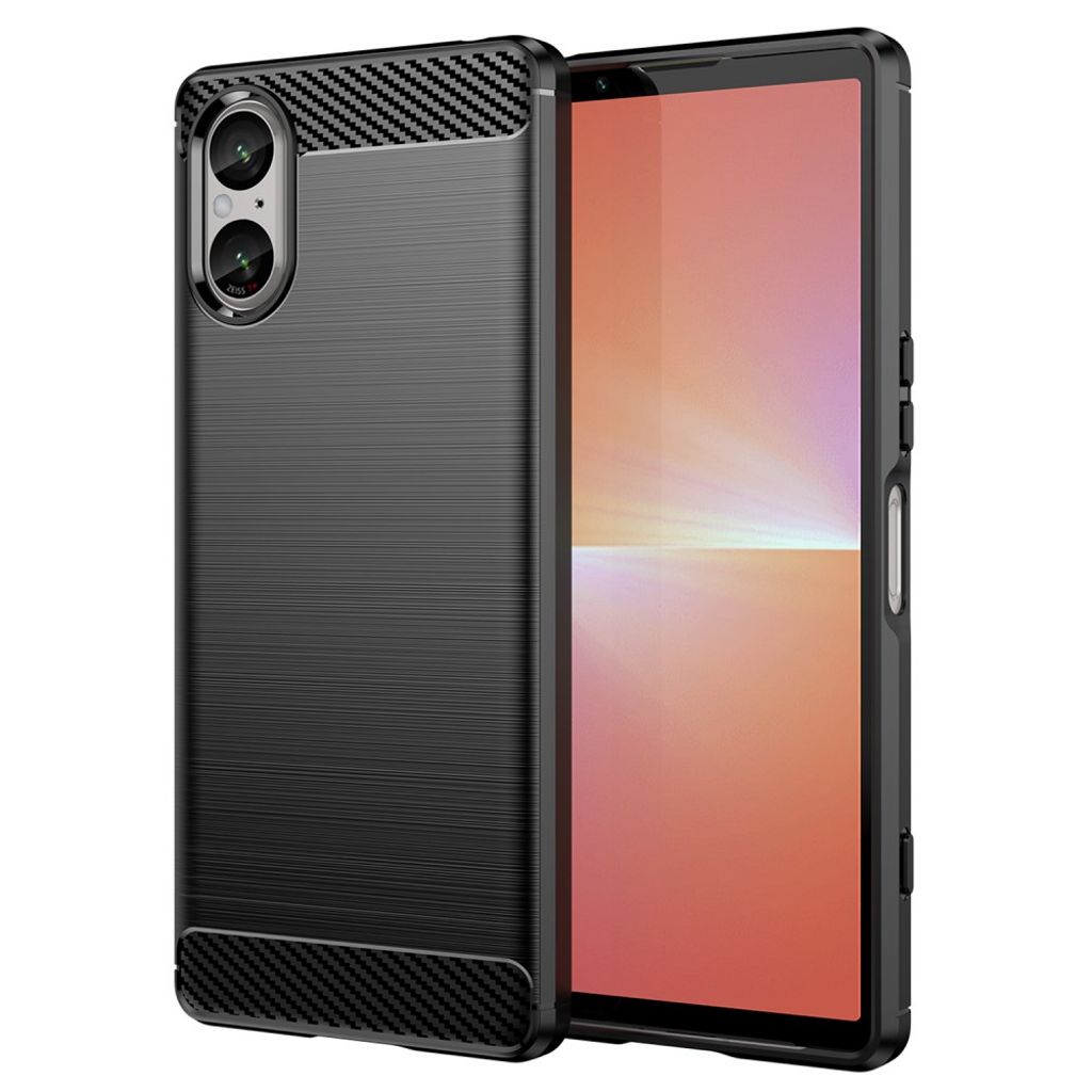 Sony Xperia 5 V skal with brushed fiber texture – svart