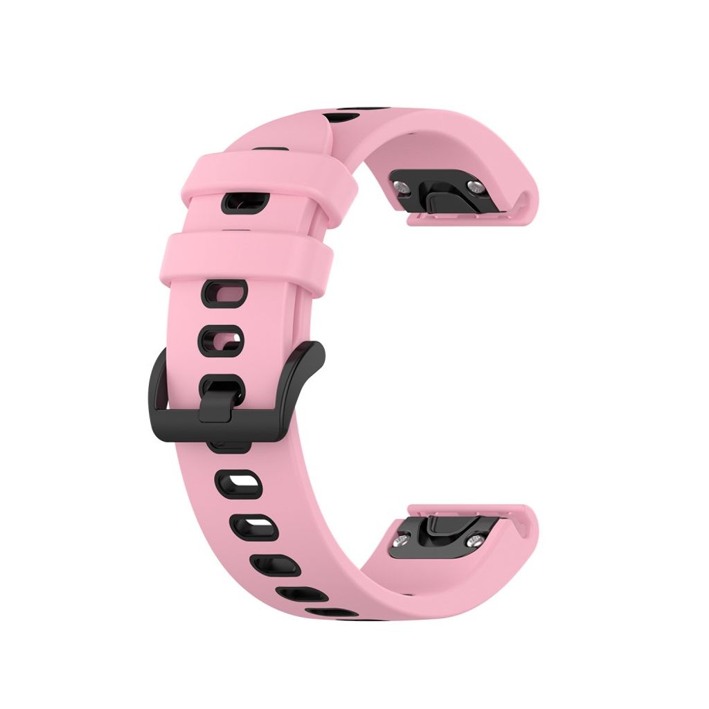 Garmin Fenix 6S/5S/6S Pro/5S Plus Silicone Watch Band - Pink/Black