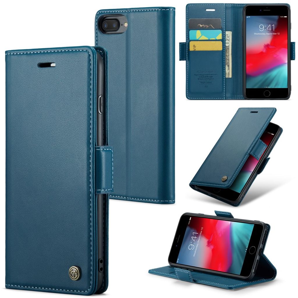 CASEME iPhone 6 Plus/6s Plus/7 Plus/8 Plus Cover with Card Slots - Blue