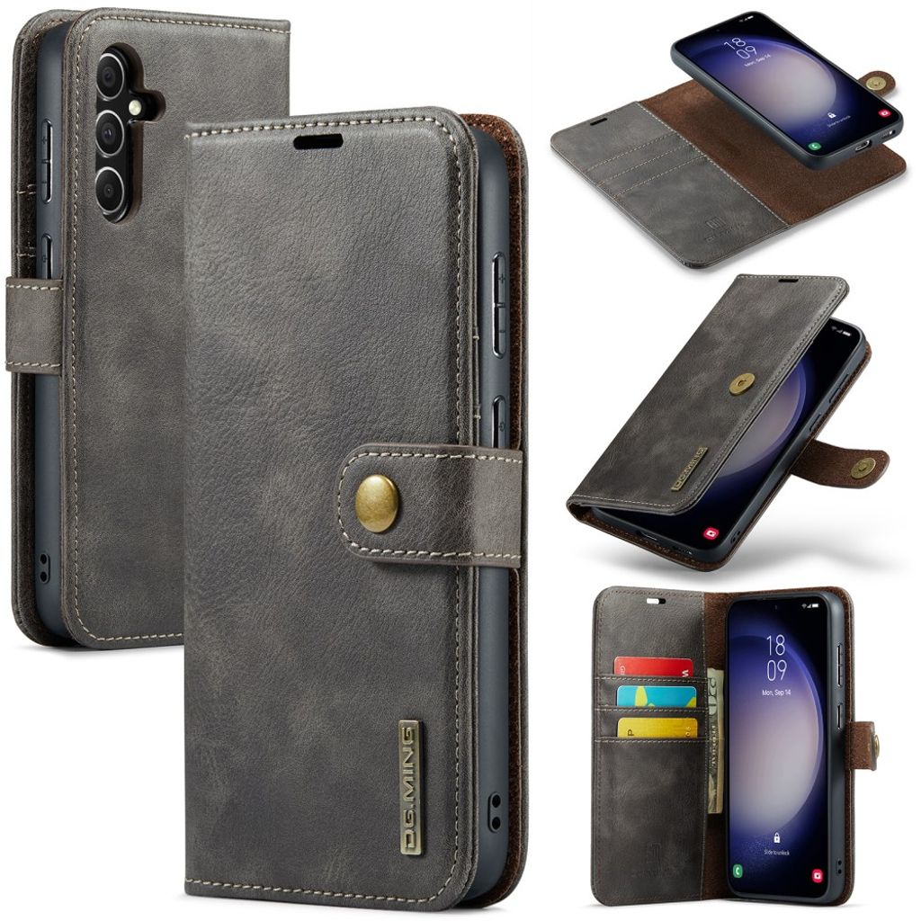 DG.MING Samsung Galaxy S24 FE Detachable Wallet Case - Gray