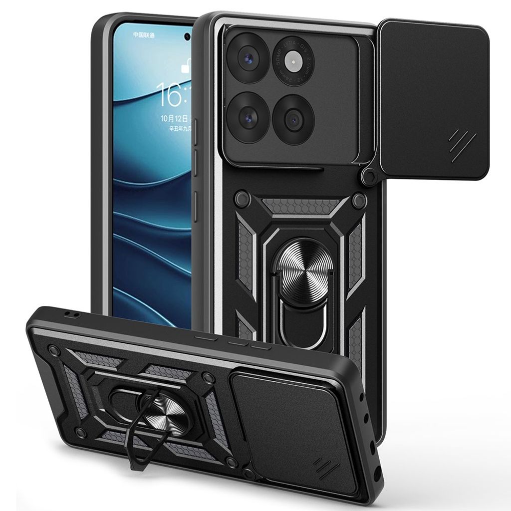 Motorola Edge 60 / 60 Fusion skal with stöd and Camera Protection – svart
