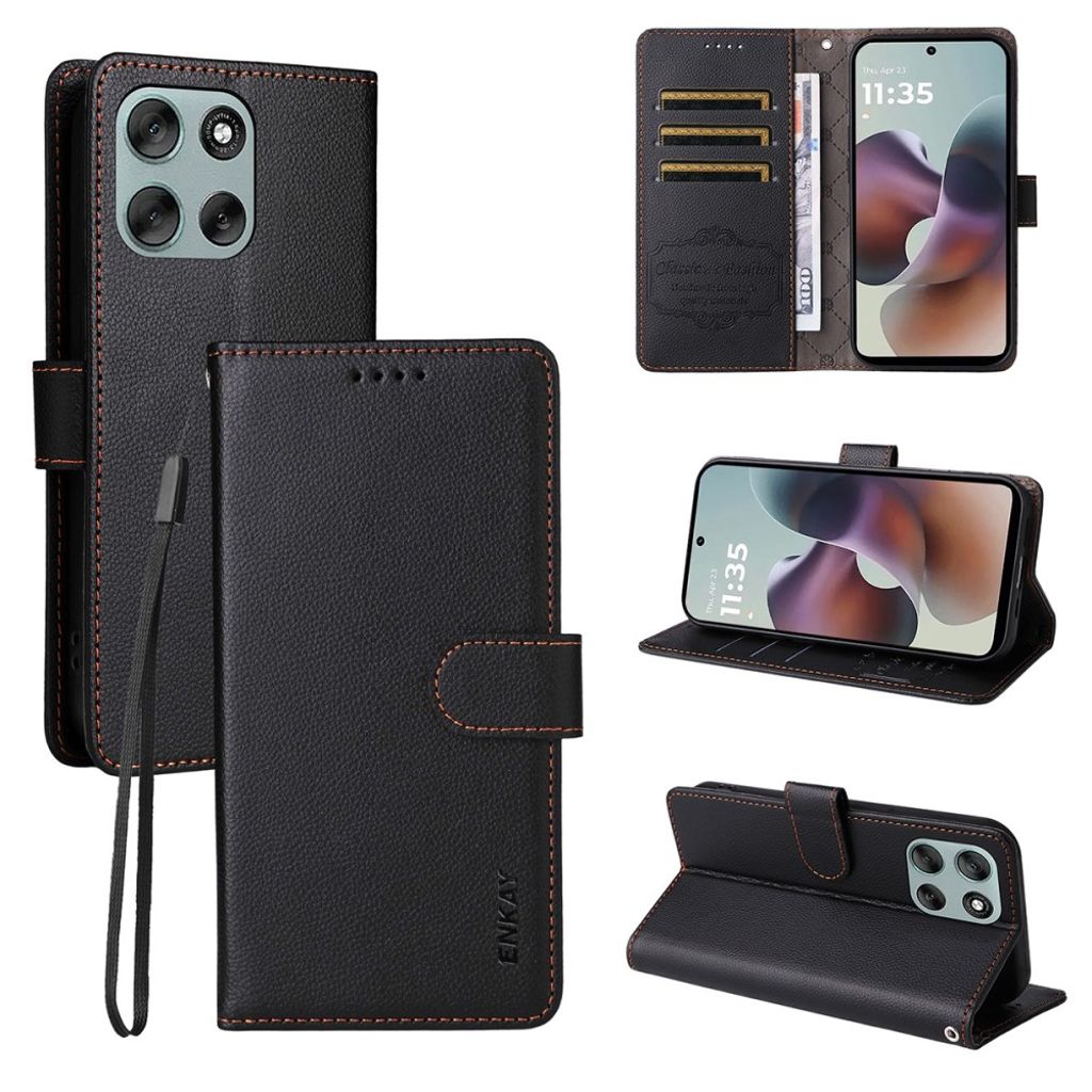ENKAY HAT PRINCE Motorola Moto G86 5G / G86 Power 5G plånboksfodral – svart