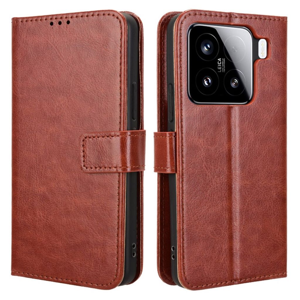 Xiaomi 15 fodral with stativ – brun