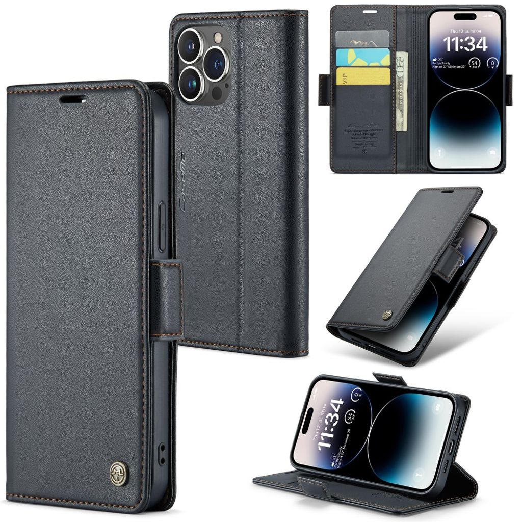 CASEME iPhone 15 Pro Max Cover with Card Slots - Black