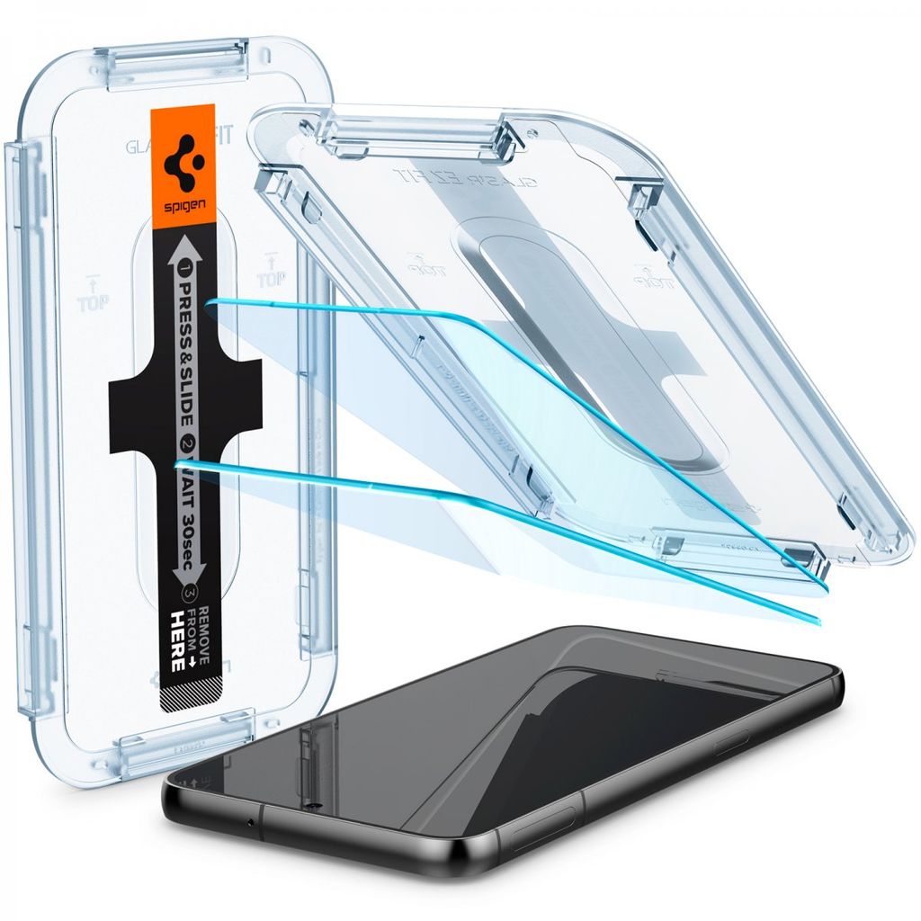 Spigen Samsung Galaxy S23 Plus Glas.Tr "Ez Fit" skärmskydd Härdat Glas, 2-Pack