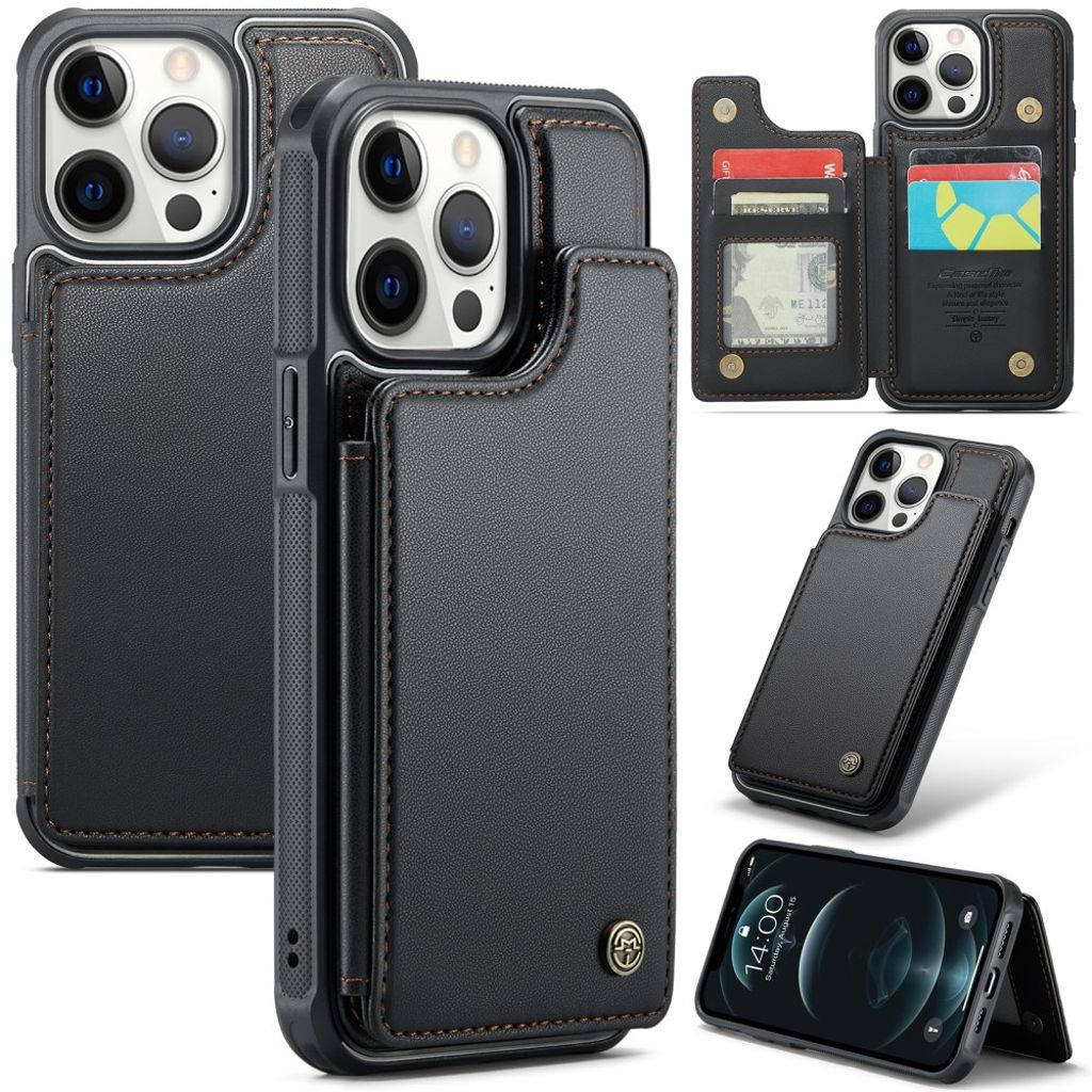 CASEME iPhone 12 Pro Max skal with Wallet – svart