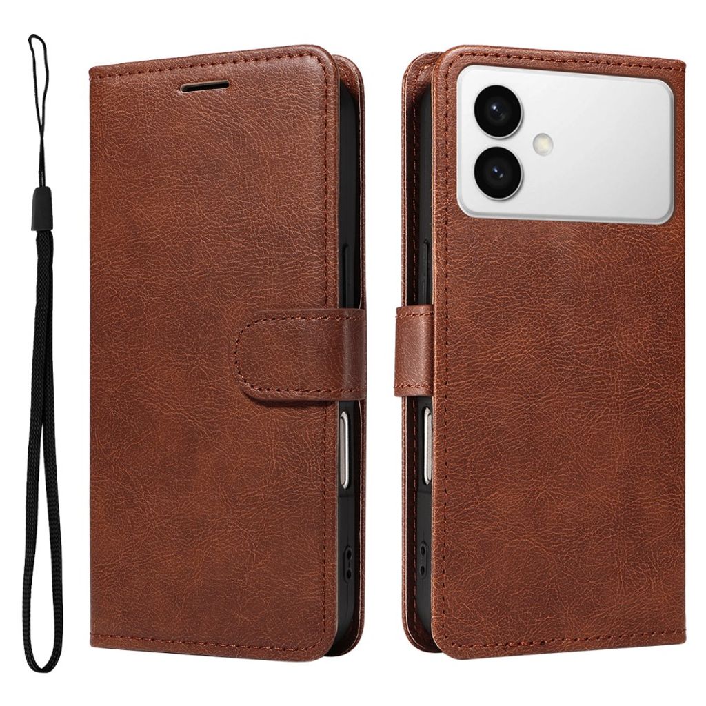 Samsung Galaxy S26 Edge fodral with Carrying strap - brun