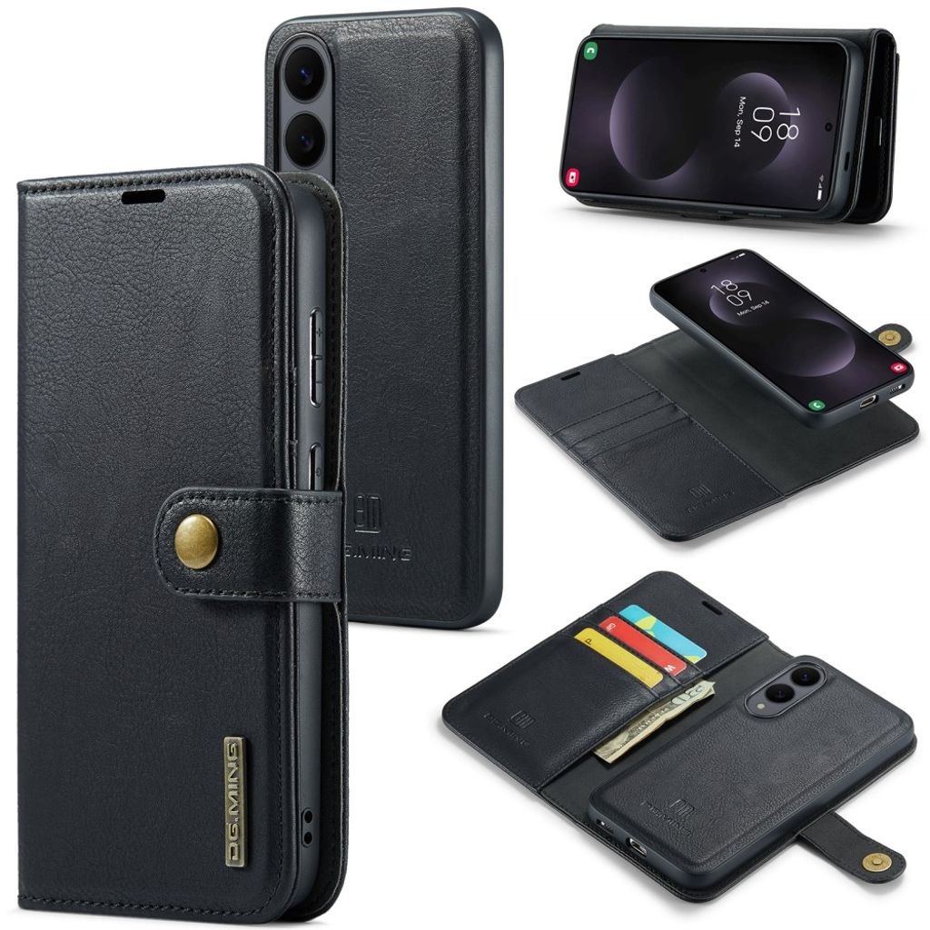 DG.MING Samsung Galaxy S25 Edge plånboksfodral – svart