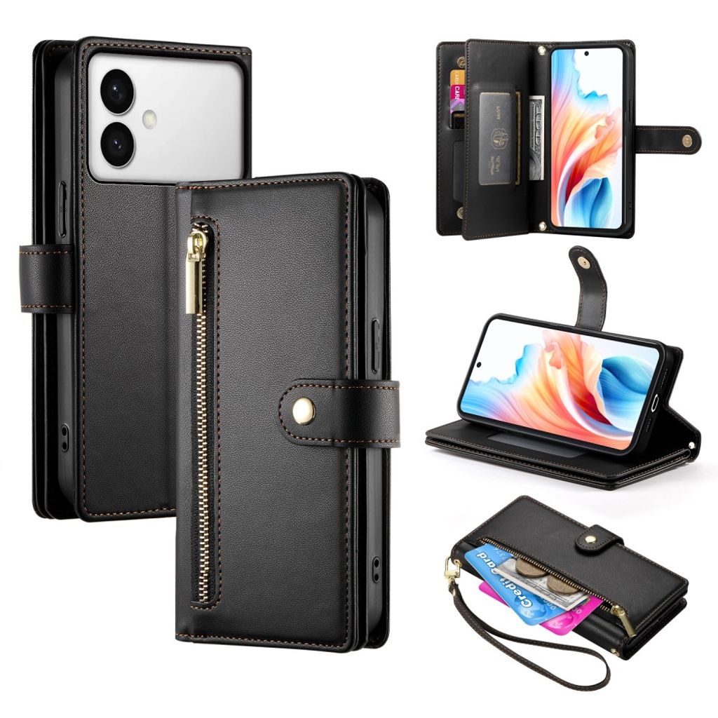 Samsung Galaxy S26 Edge plånboksfodral with Detachable Straps – svart