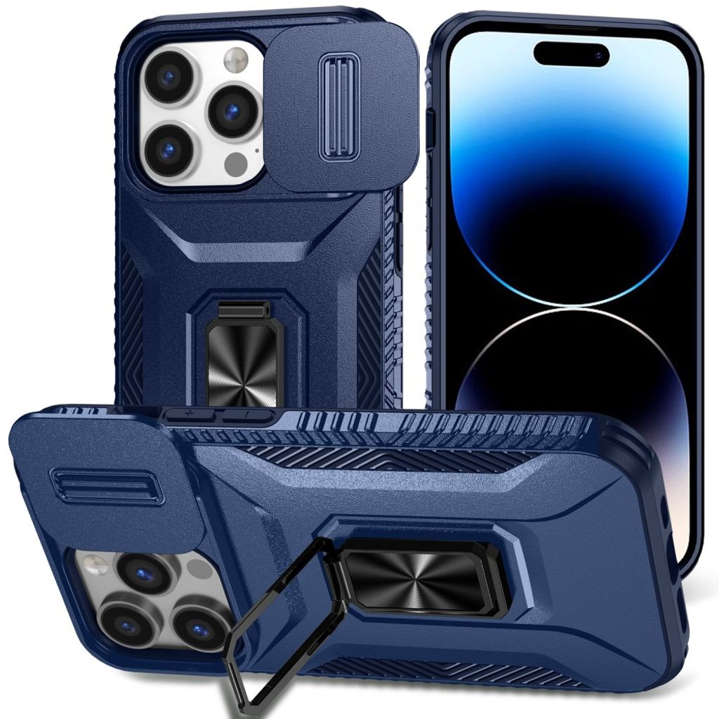 IPhone 14 Pro skal stöd Lens fodral – blå