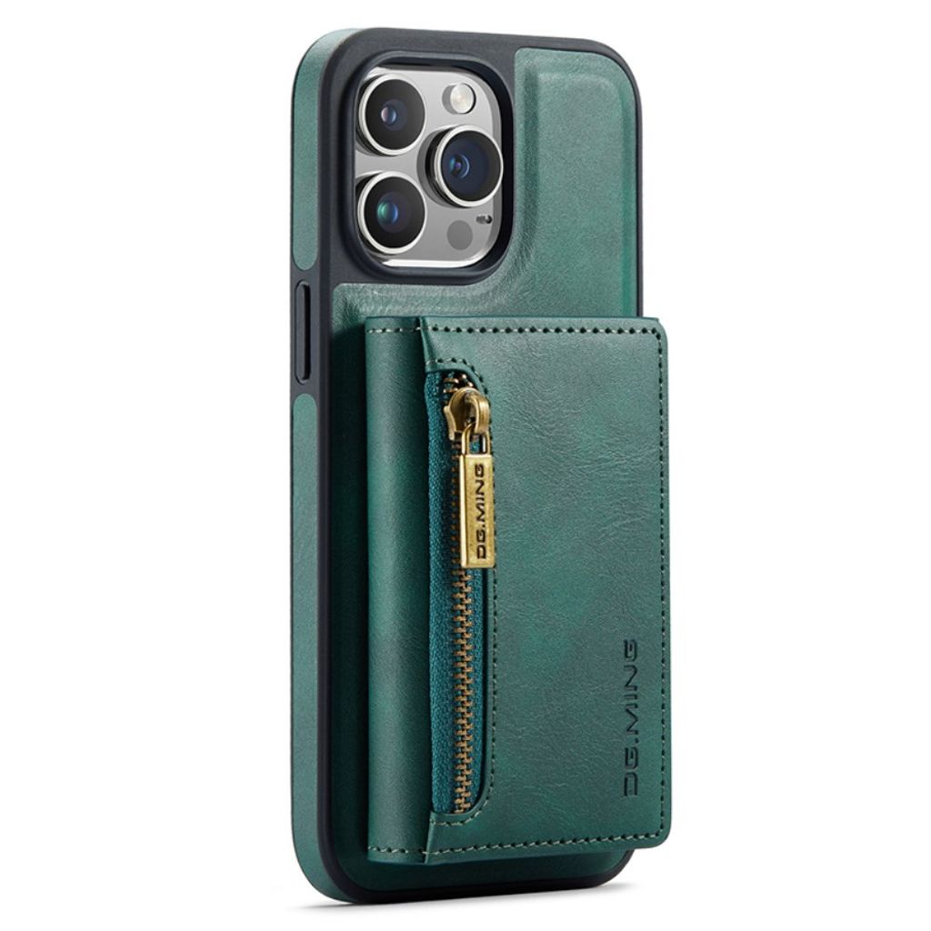 DG.MING iPhone 13 Pro Max 2-in-1 plånboksfodral RFID Blocking – grön