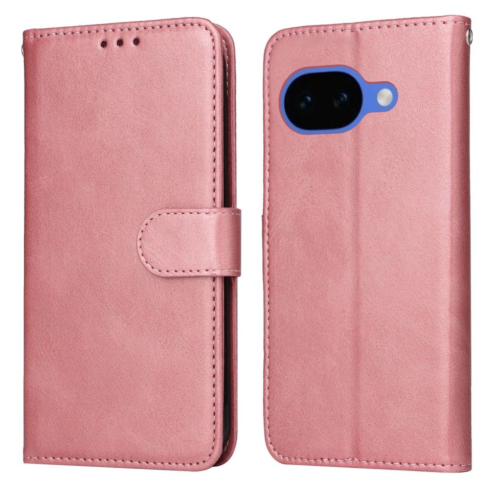 Google Pixel 10a plånboksfodral PU Leather stativ Card Holder – rosa