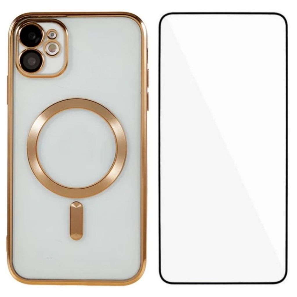 IPhone 11 magnetiskt skal with skärmskydd – guld