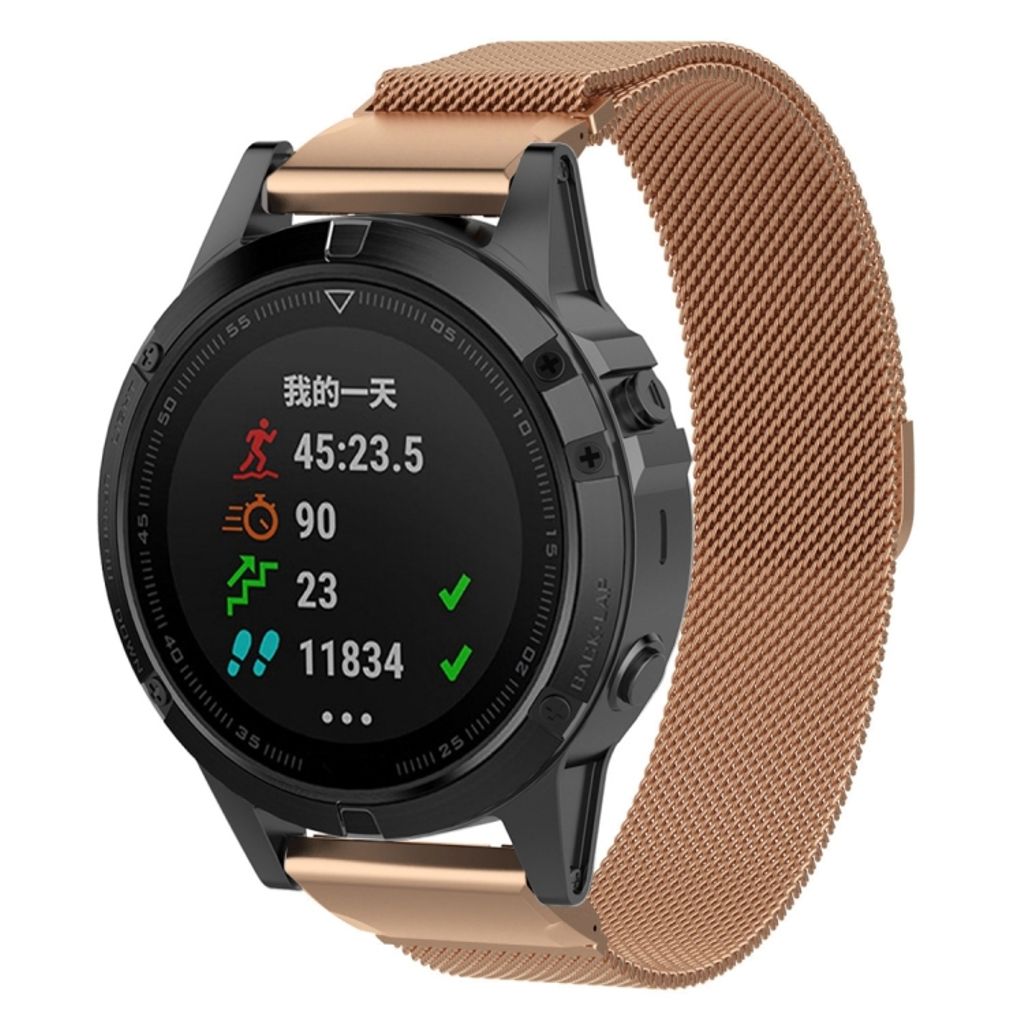 Garmin Fenix 7S Milanese Watch Band - Rose Gold