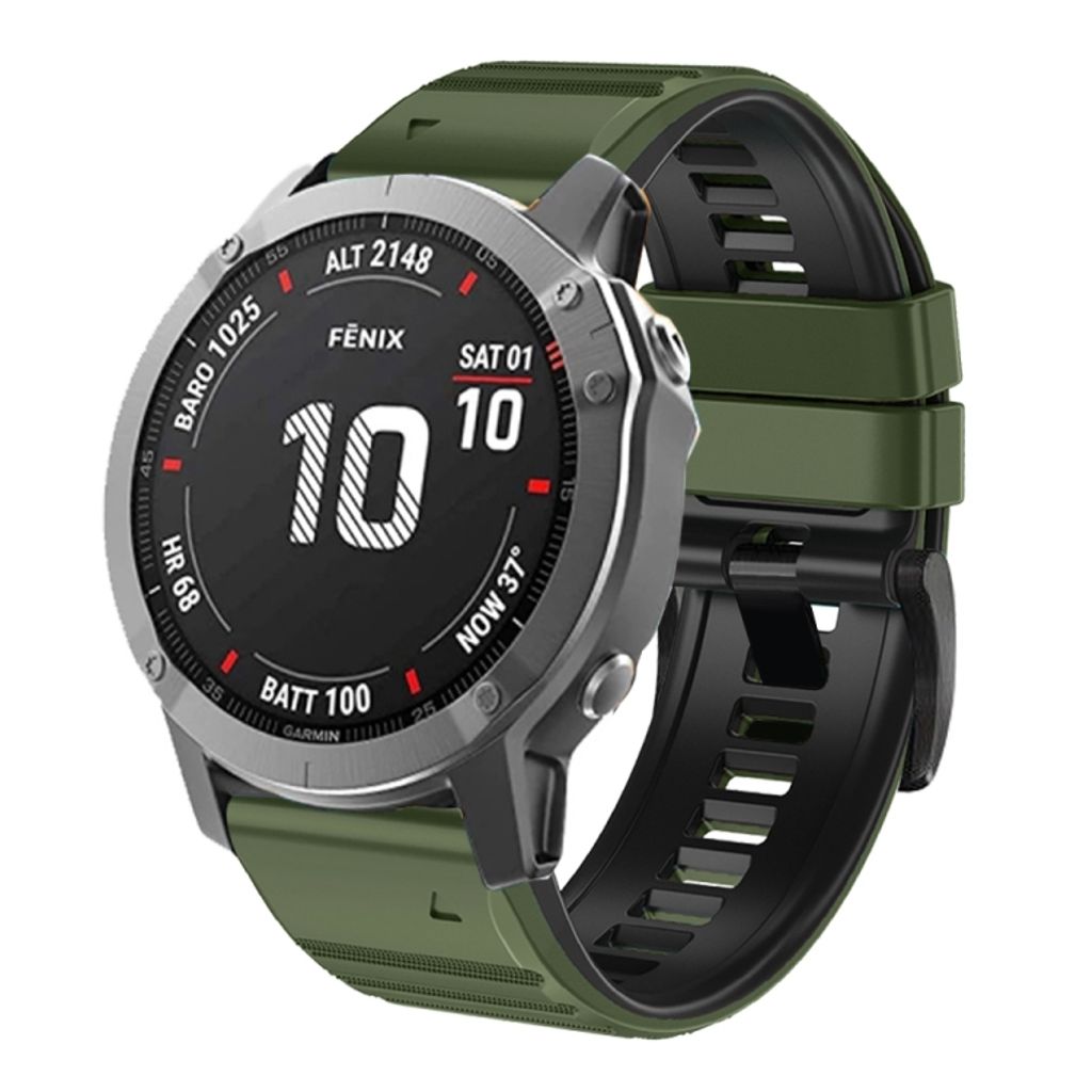 Garmin Fenix 7X / 6X / 5X Silicone Two-colored Watch Band - Green