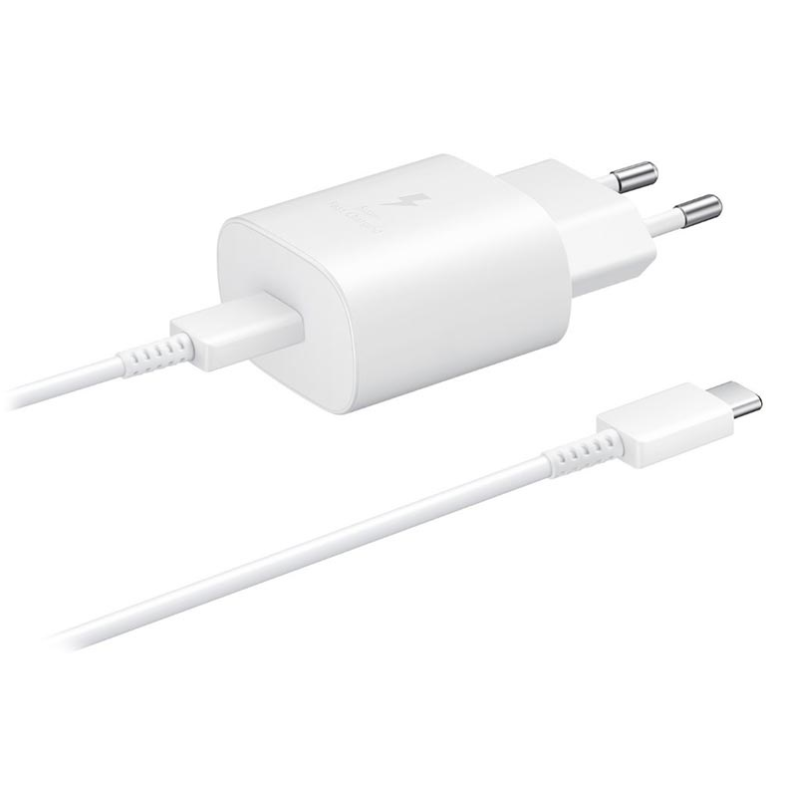 SAMSUNG ULTRA-FAST USB-C PD 3A, 25W Wall Charger – vit