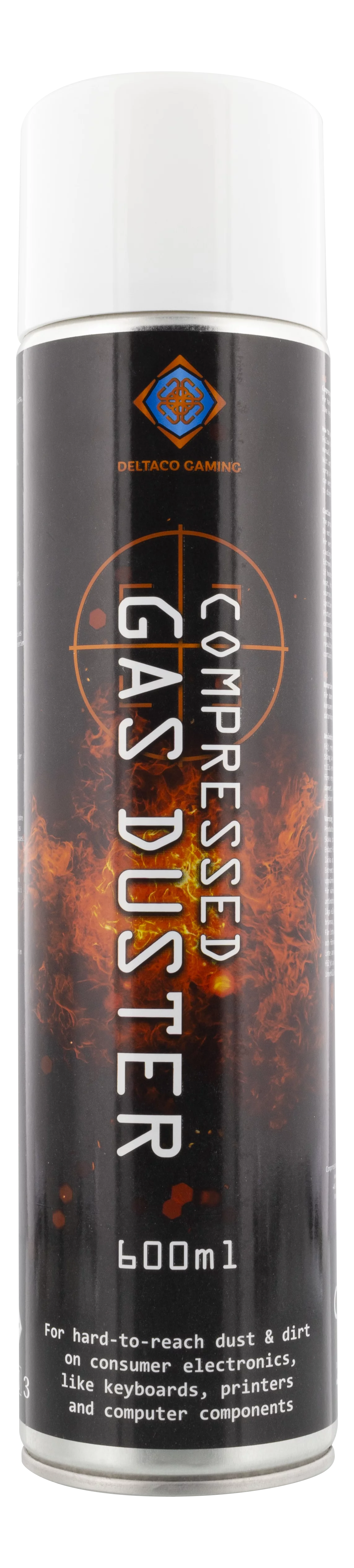 Tryckluft på burk, 600ml, flexiblet munstycke, svart