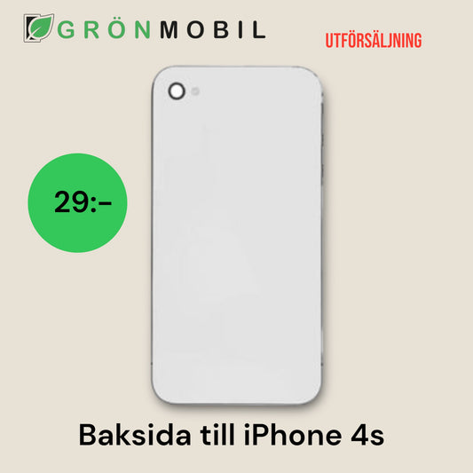BAKSIDA MED RAM FÖR IPHONE 4S, VIT, OEM