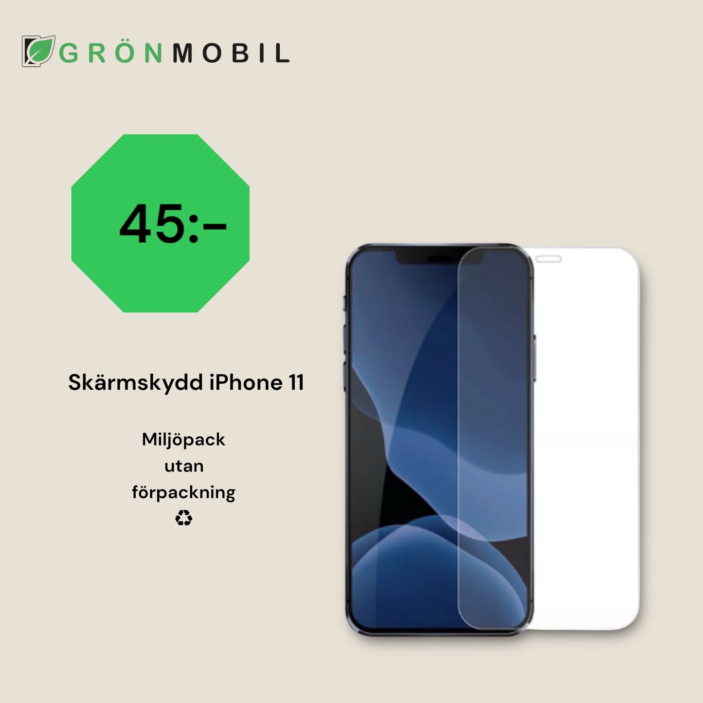 Skärmskydd iPhone 11/XR - Härdat Glas 0.2mm (miljö)