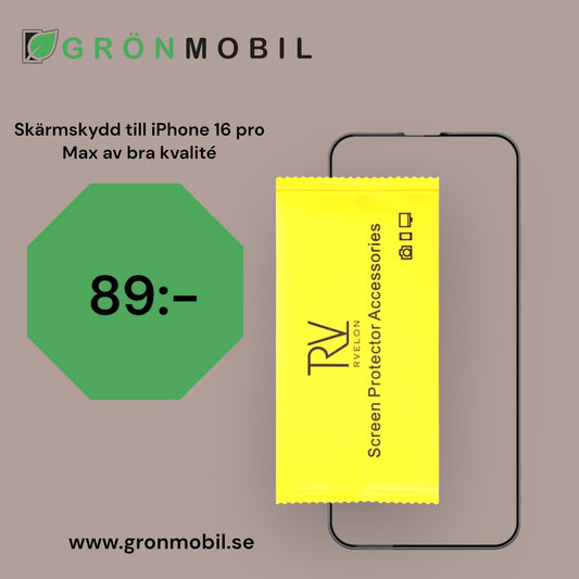 Skärmskydd iPhone 16 Pro Max Härdat Glas - Svart (miljö)