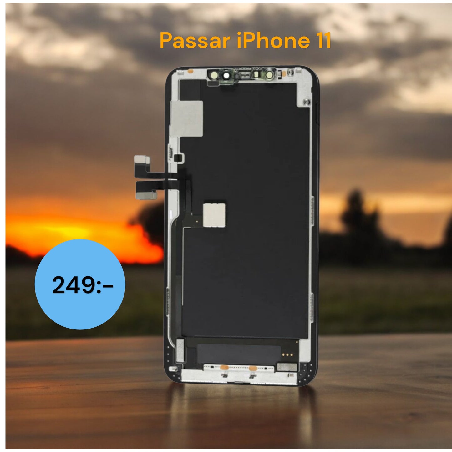 iPhone 11 LCD Skärm (Display för egen reparation)