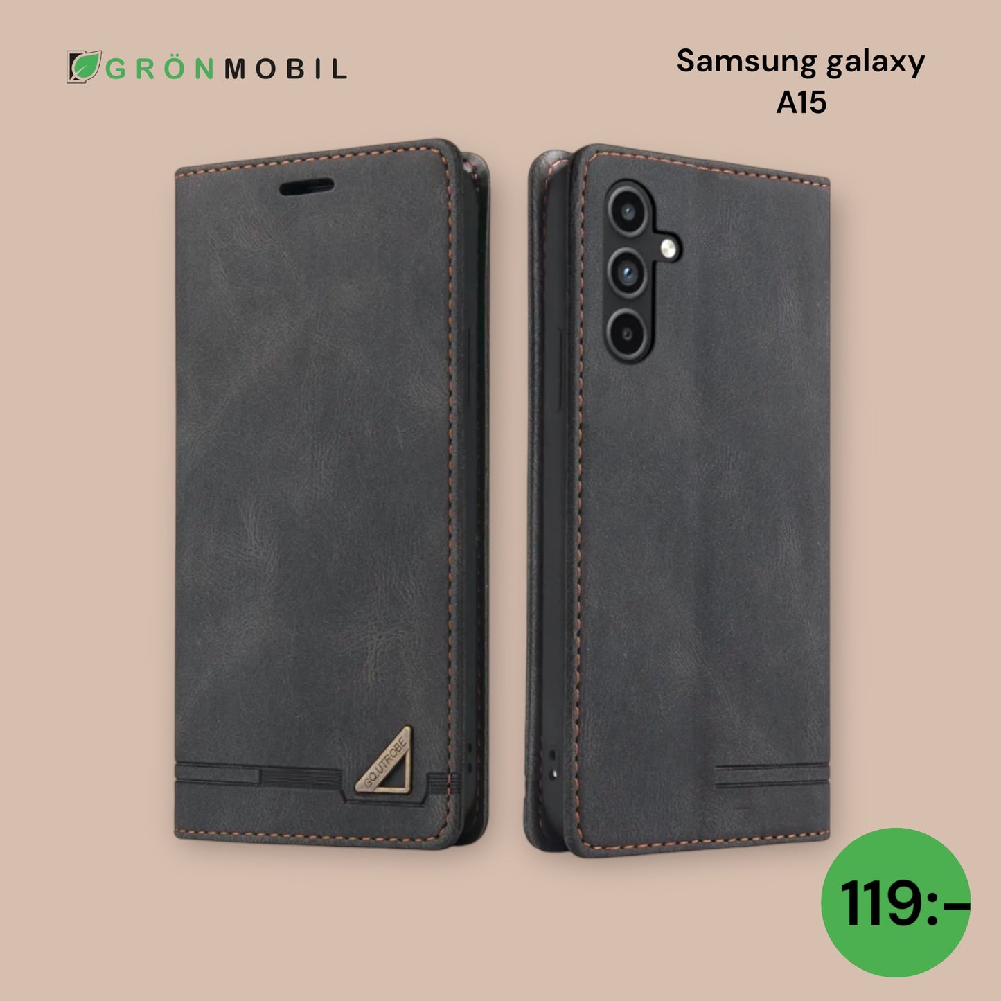 Samsung Galaxy A15 4G plånboksfodral - Black