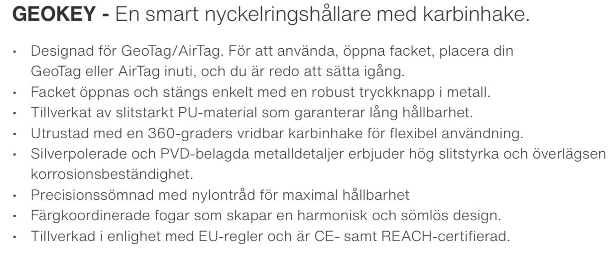 GeoKey – Smart nyckelringshållare med karbinhake