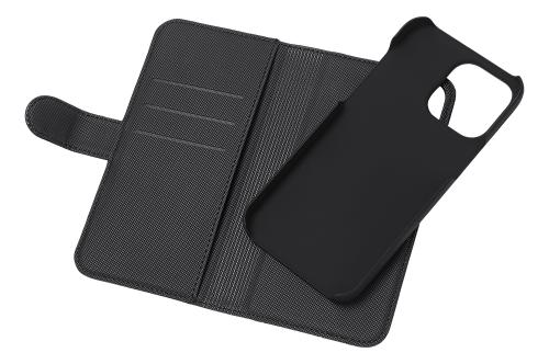 DELTACO plånboksfodral 2-i-1, iPhone 14 Pro magnetiskt skal, svart