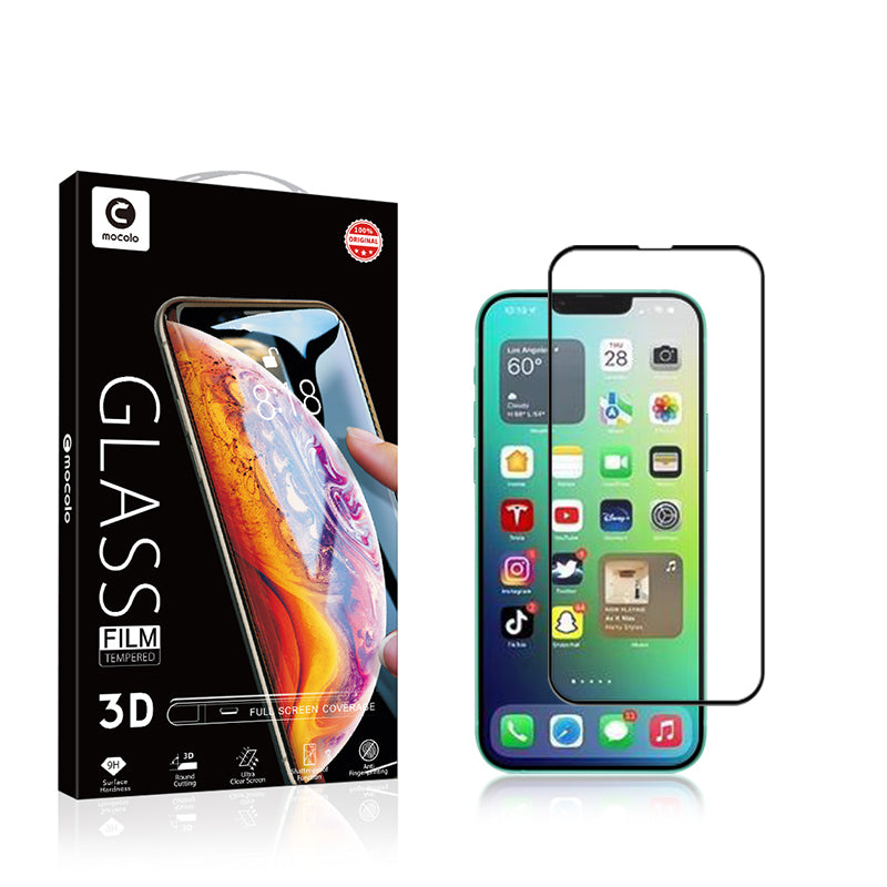MOCOLO 3D skärmskydd härdat glas for iPhone 14 & 13 – svart