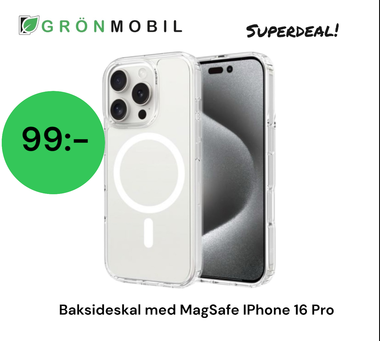 iPhone 16 Pro Mobilskal MagSafe Rvelon - Transparent