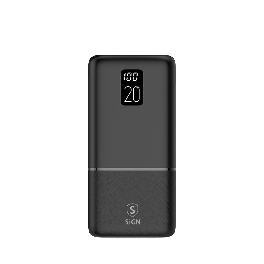 SiGN Extremely Powerful QC Powerbank 20000mAh, 2.1A - Black