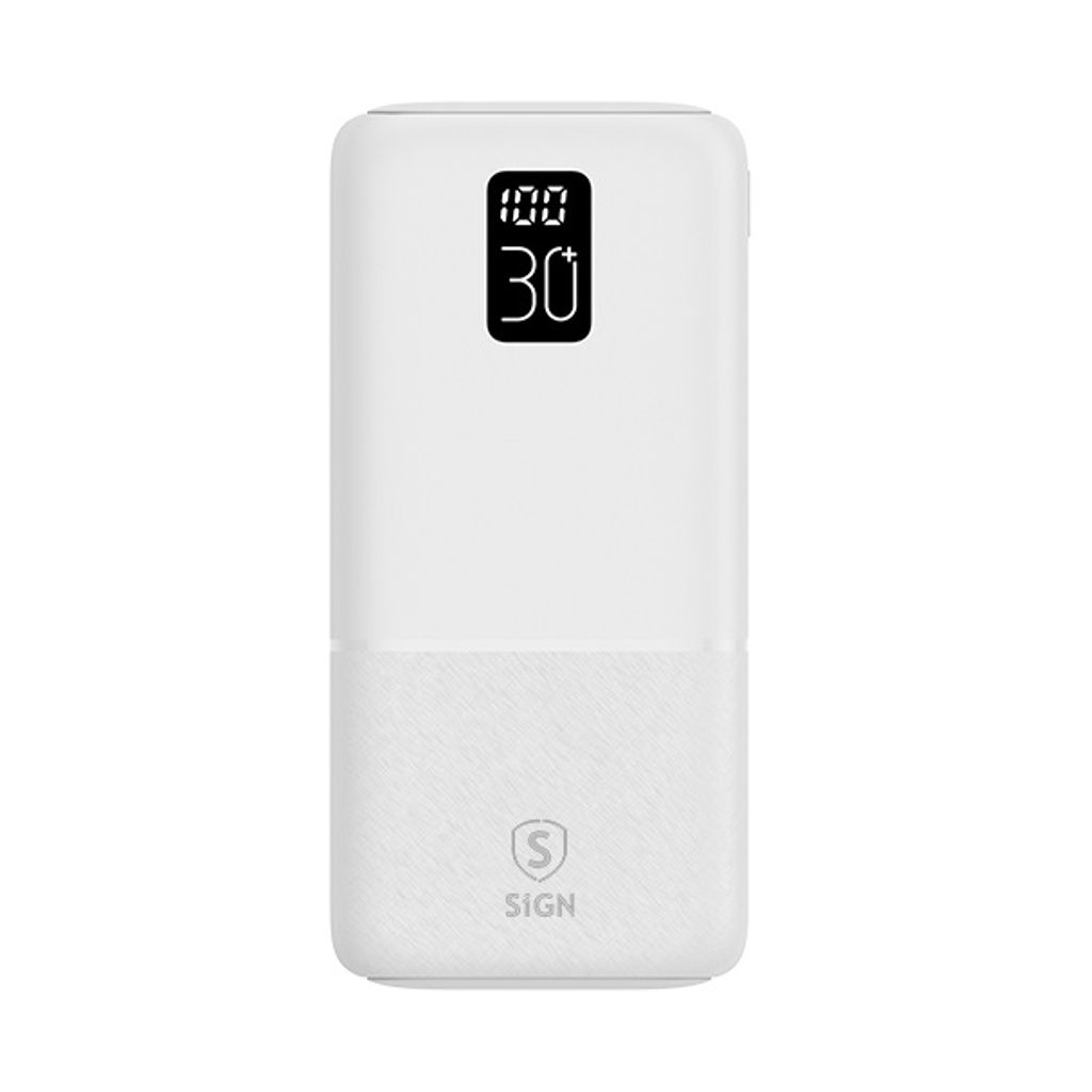 SiGN Powerbank 30,000mAh USB-C & USB-A - White