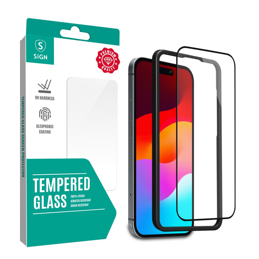 SiGN Full skärmskydd in härdat glas for iPhone 16 Pro Max with Mounting Bracket